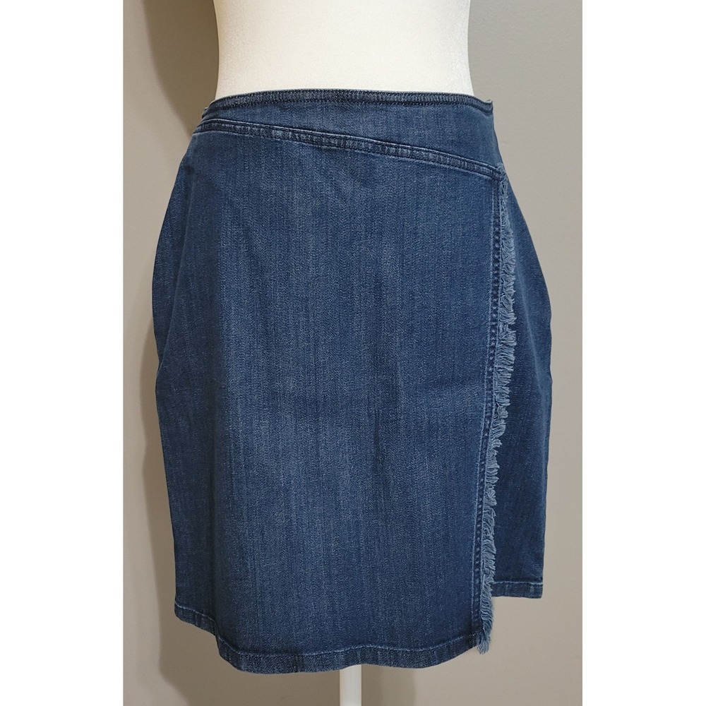 J. Jill Faux Wrap Denim Skirt